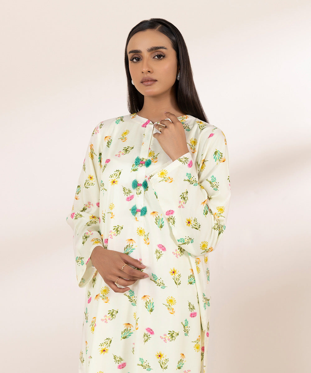 Women's Pret Arabic Lawn Embroidered Multi Straight Shirt