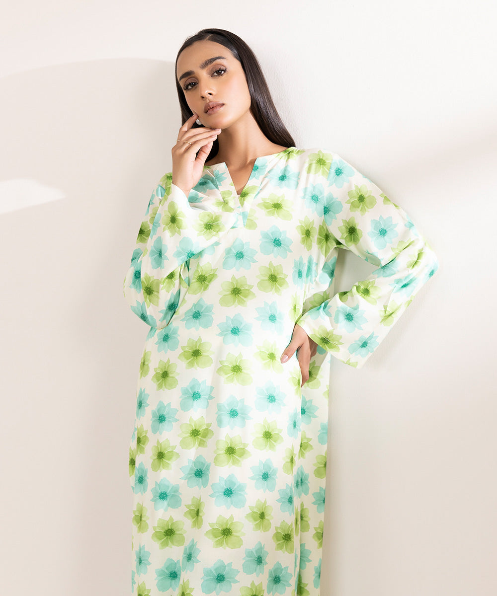 Women's Pret Arabic Lawn Solid Multi Straight Shirt