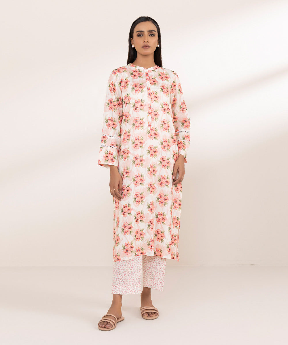 Women's Pret Arabic Lawn Solid Multi A-Line Shirt