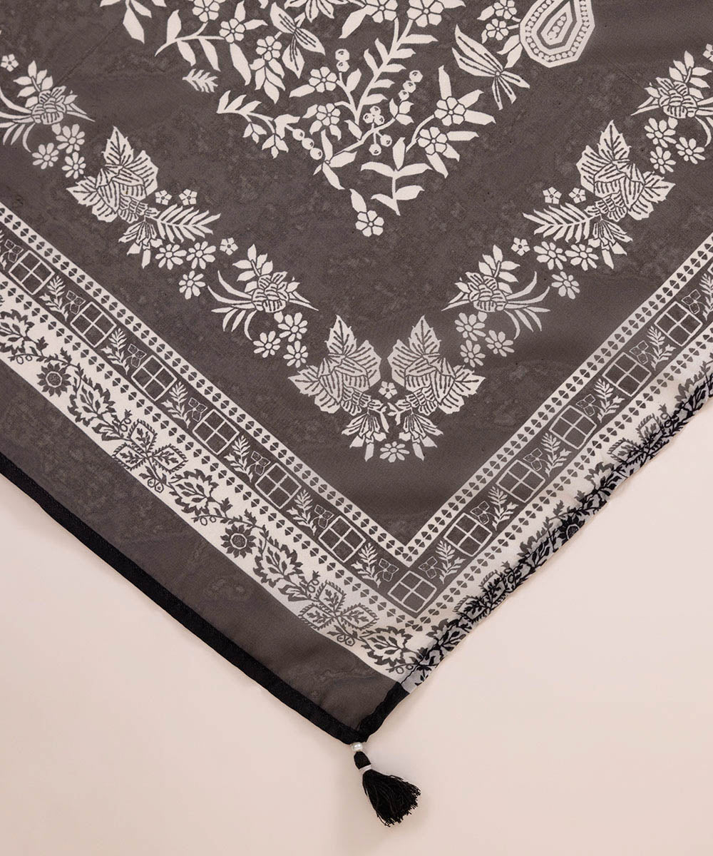 Blended Tissue Black Printed Dupatta