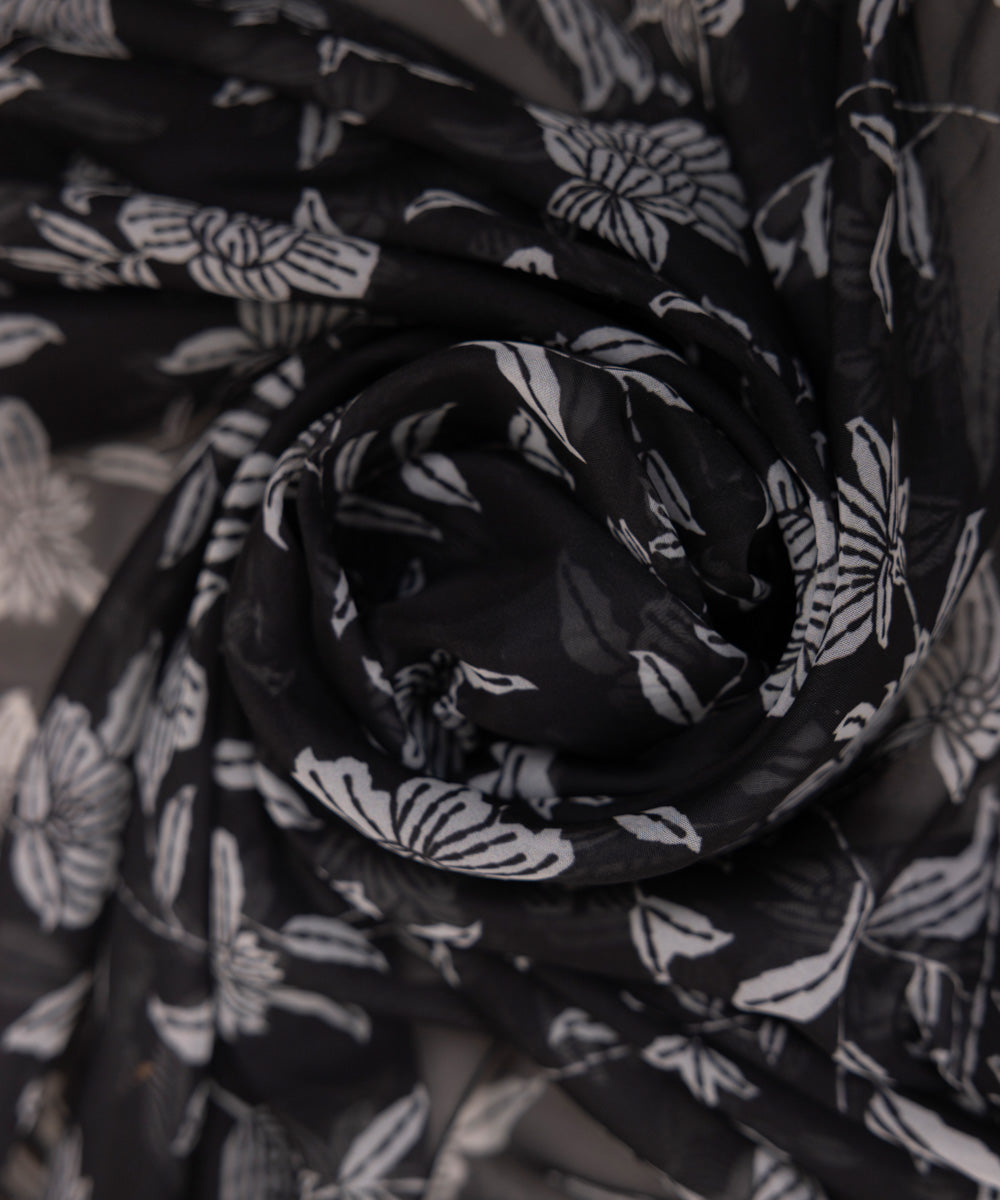 Blended Tissue Black Printed Dupatta