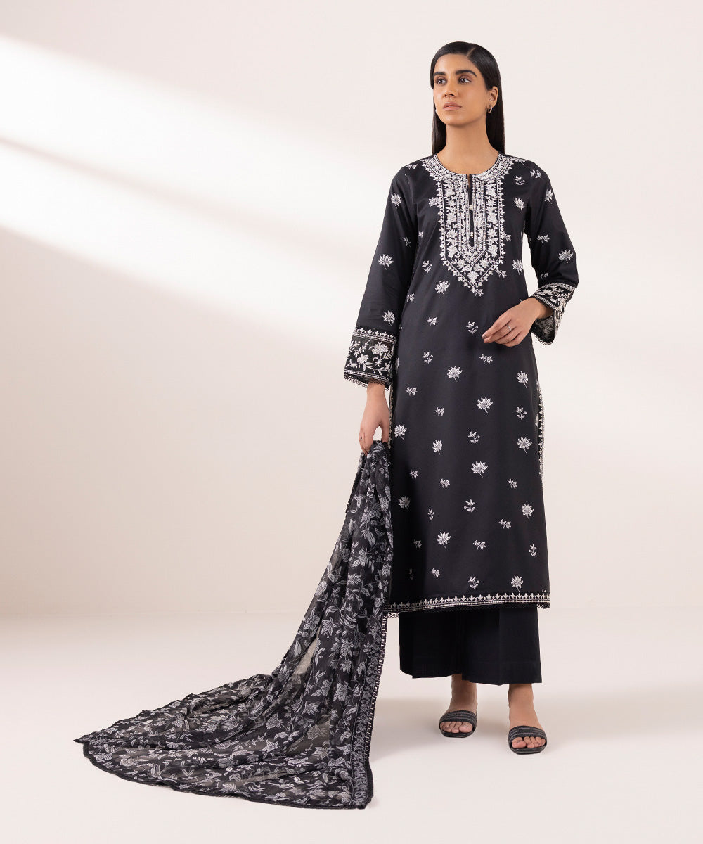 Blended Tissue Black Printed Dupatta