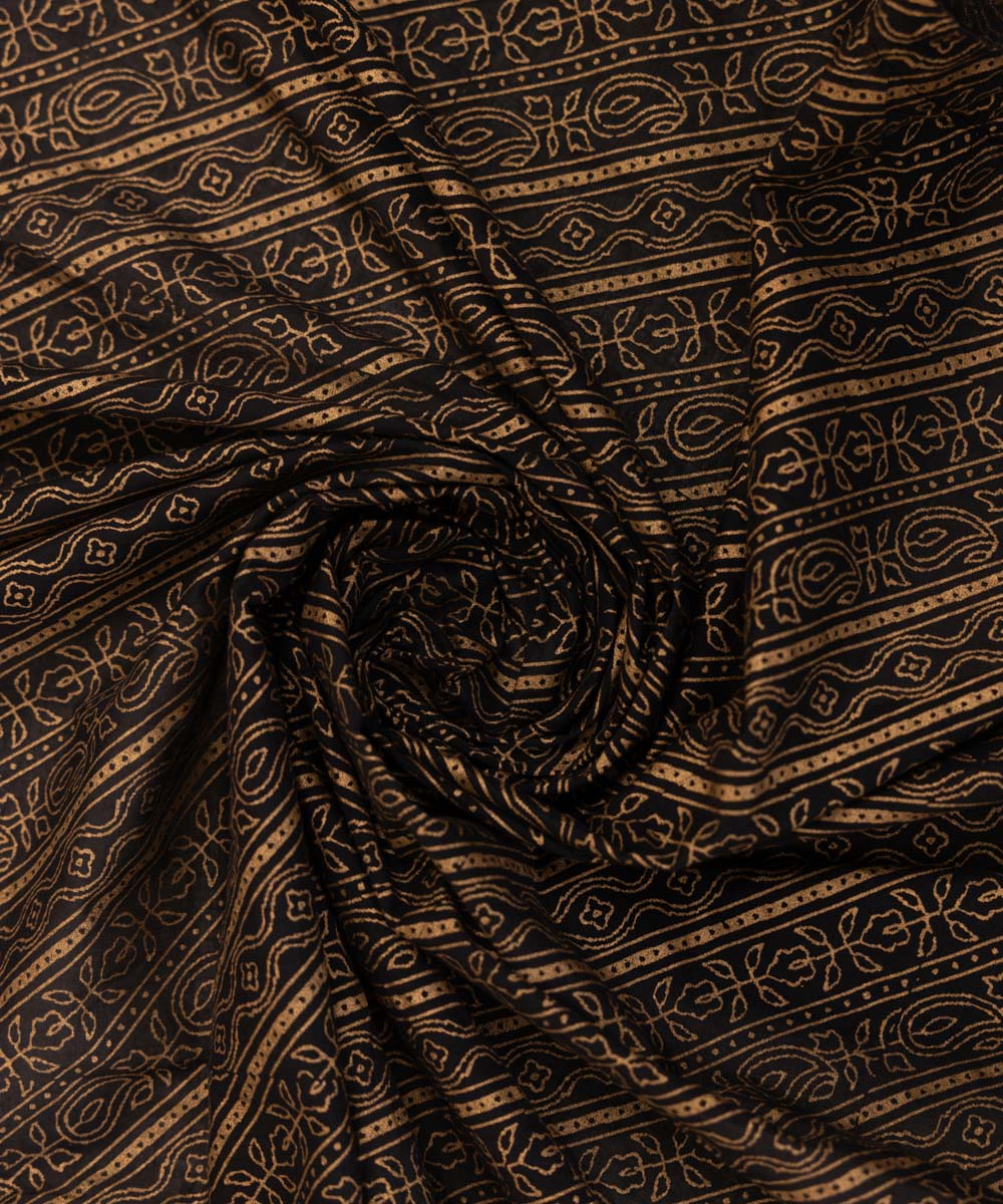 Fine Voile Black Block Printed Dupatta