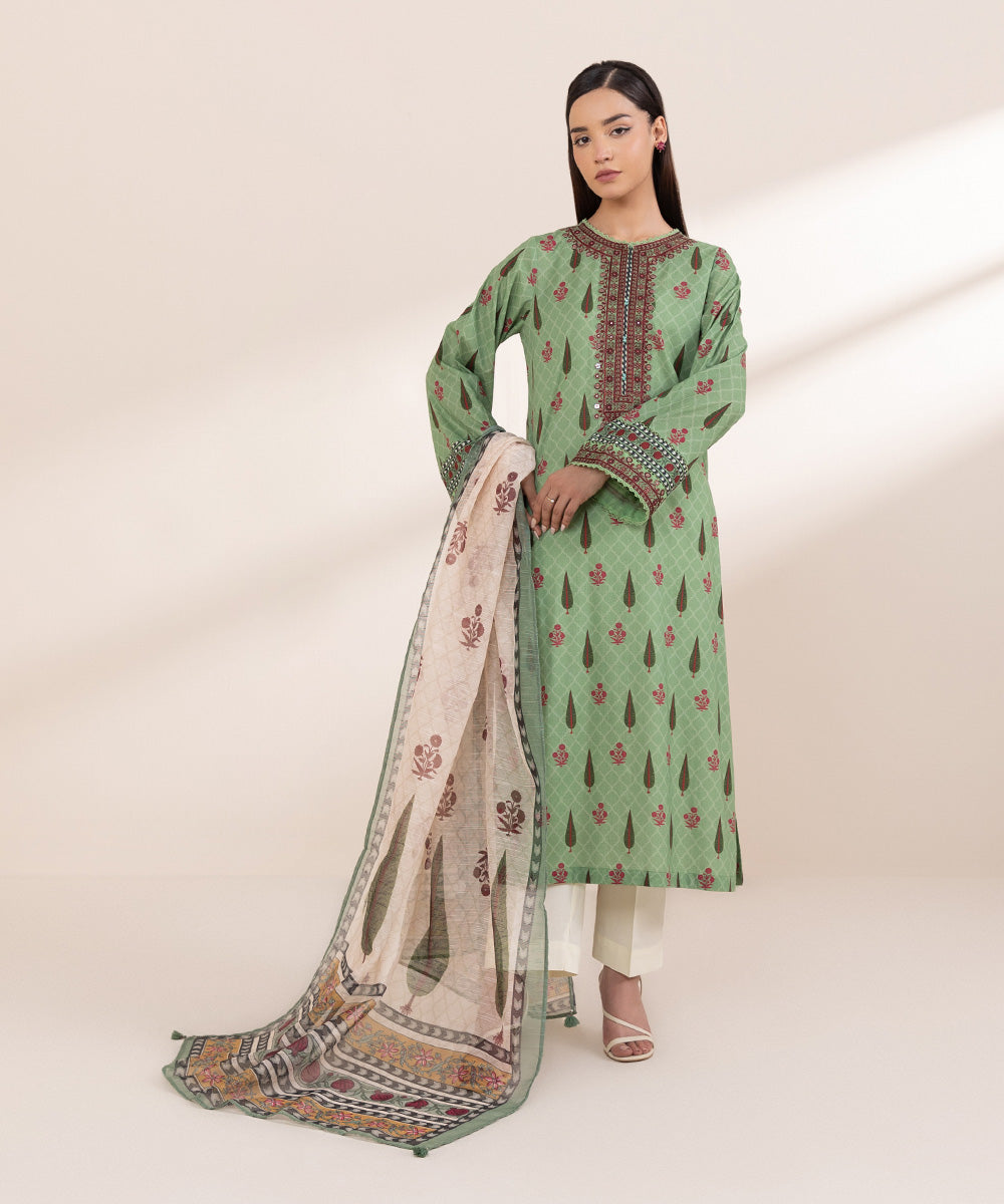 Blended Raw Net Beige Printed Dupatta