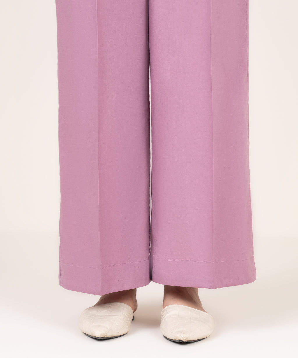 Solid Cotton Flared Pants