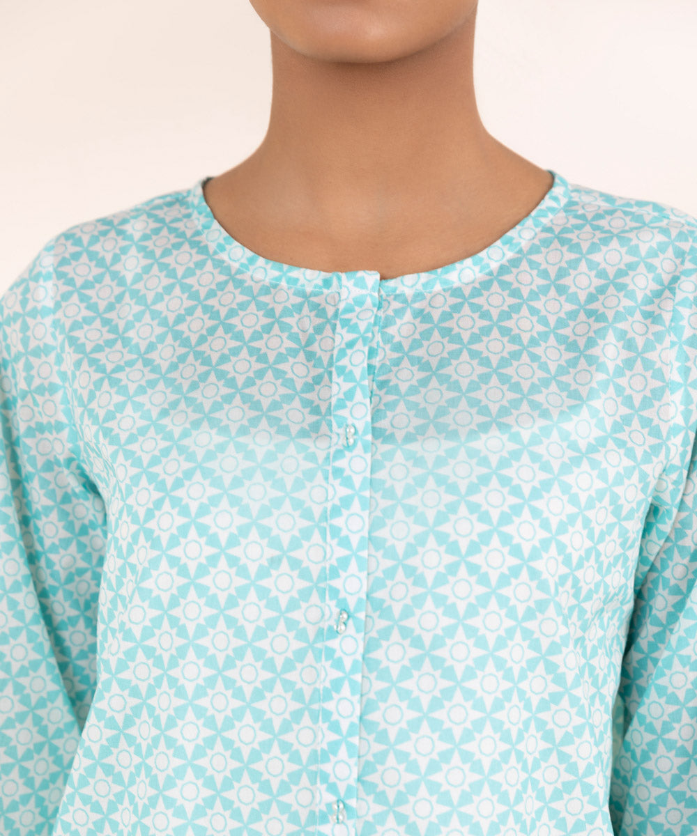 Women's Pret Lawn Blue Printed A-Line Shirt