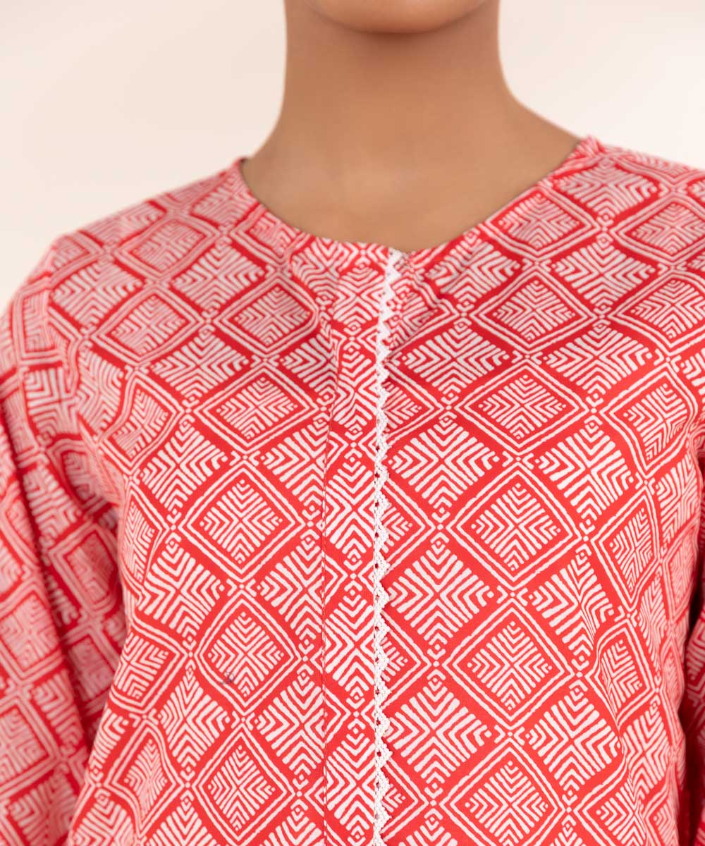 Women's Pret Lawn Red Printed A-Line Shirt