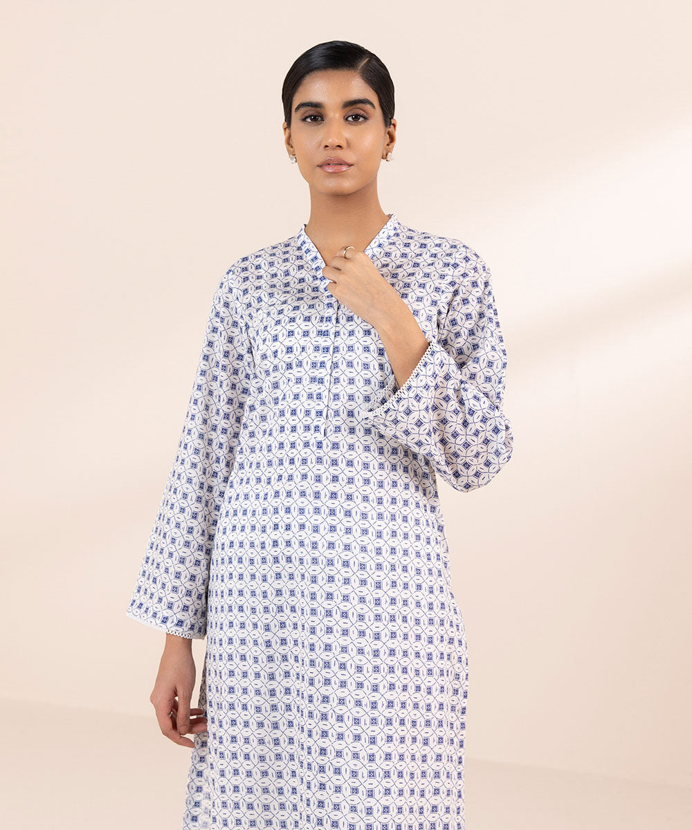 Women's Pret Lawn Blue Printed A-Line Shirt