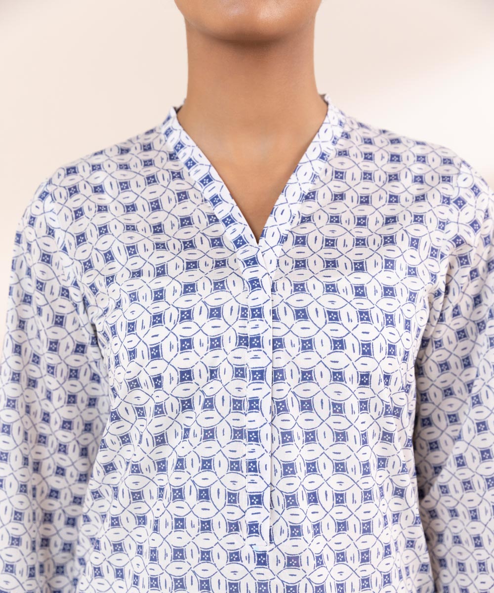 Women's Pret Lawn Blue Printed A-Line Shirt