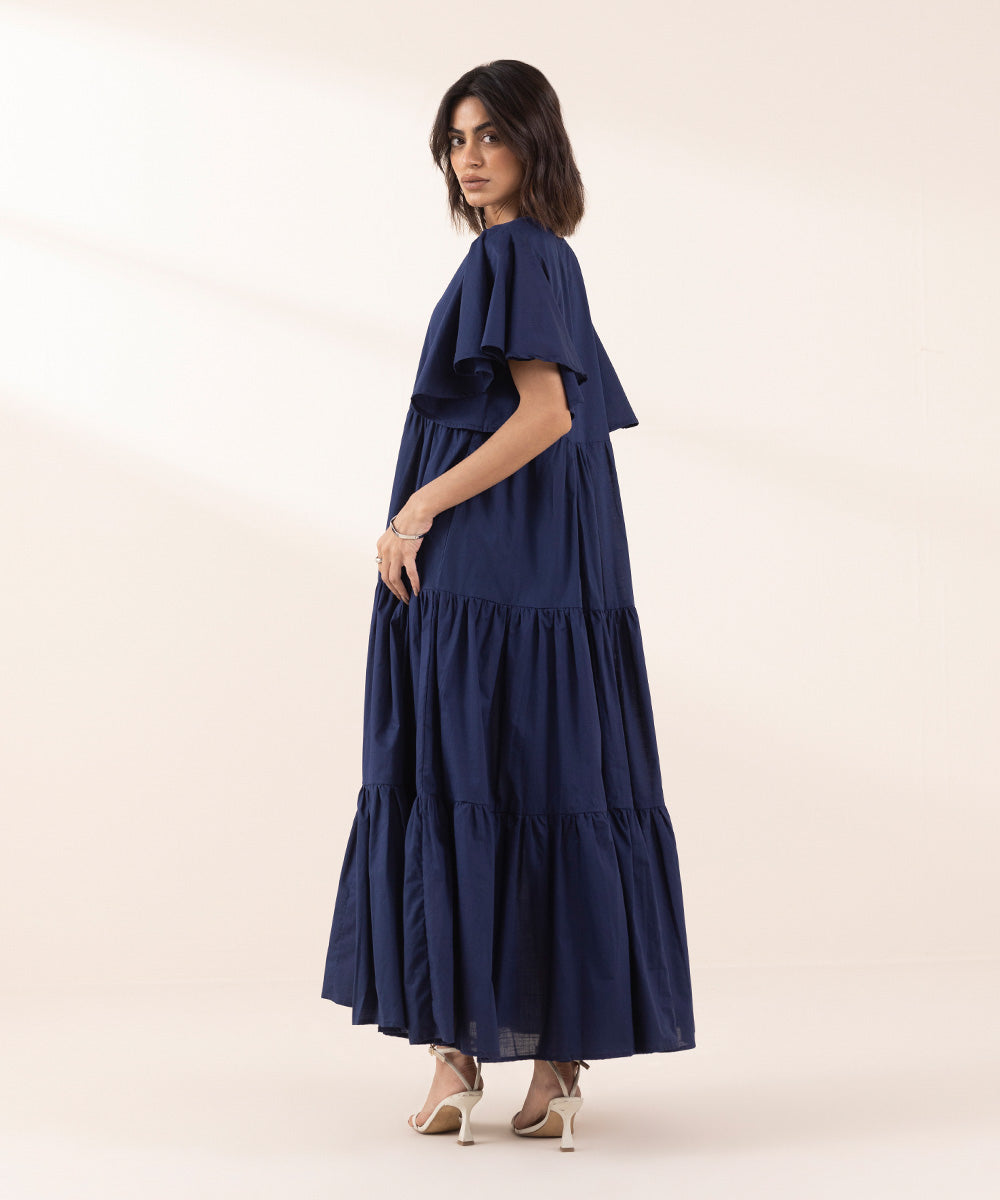 Women's RTW Cross Hatch Blue Tier Dress