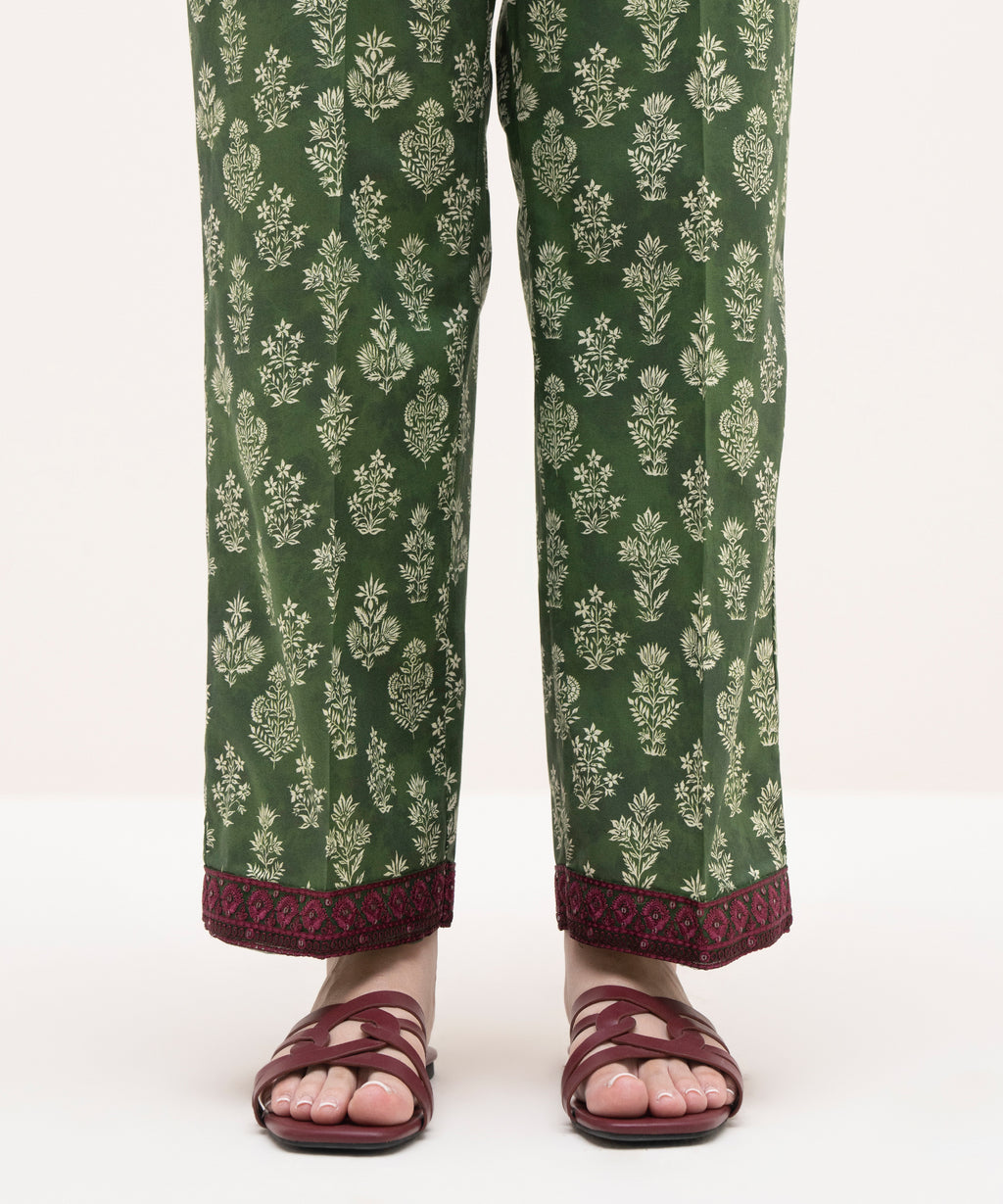 Embroidered Cambric Straight Pants