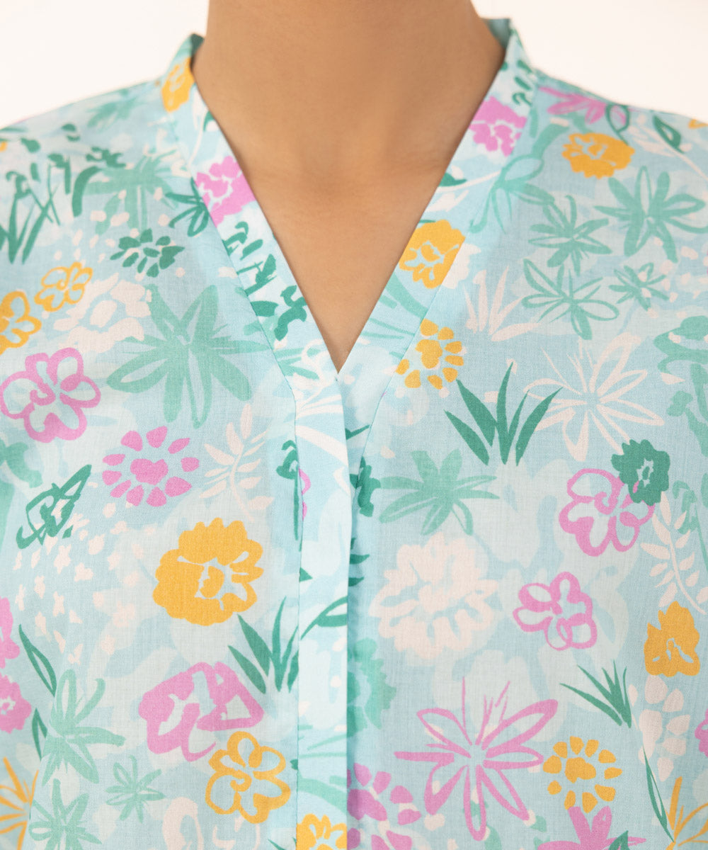 Women's Pret Lawn Blue Printed A-Line Shirt