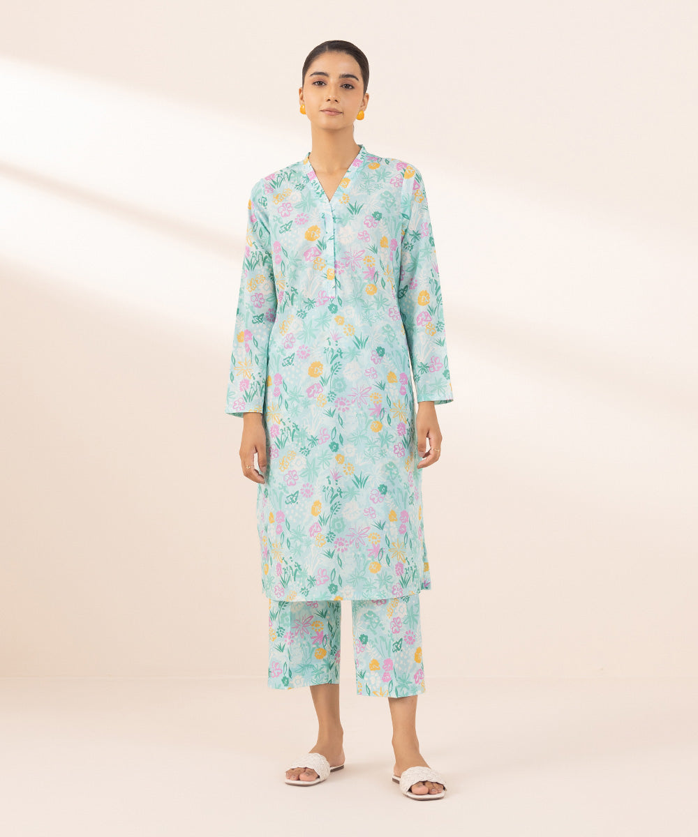 Women's Pret Lawn Blue Printed A-Line Shirt