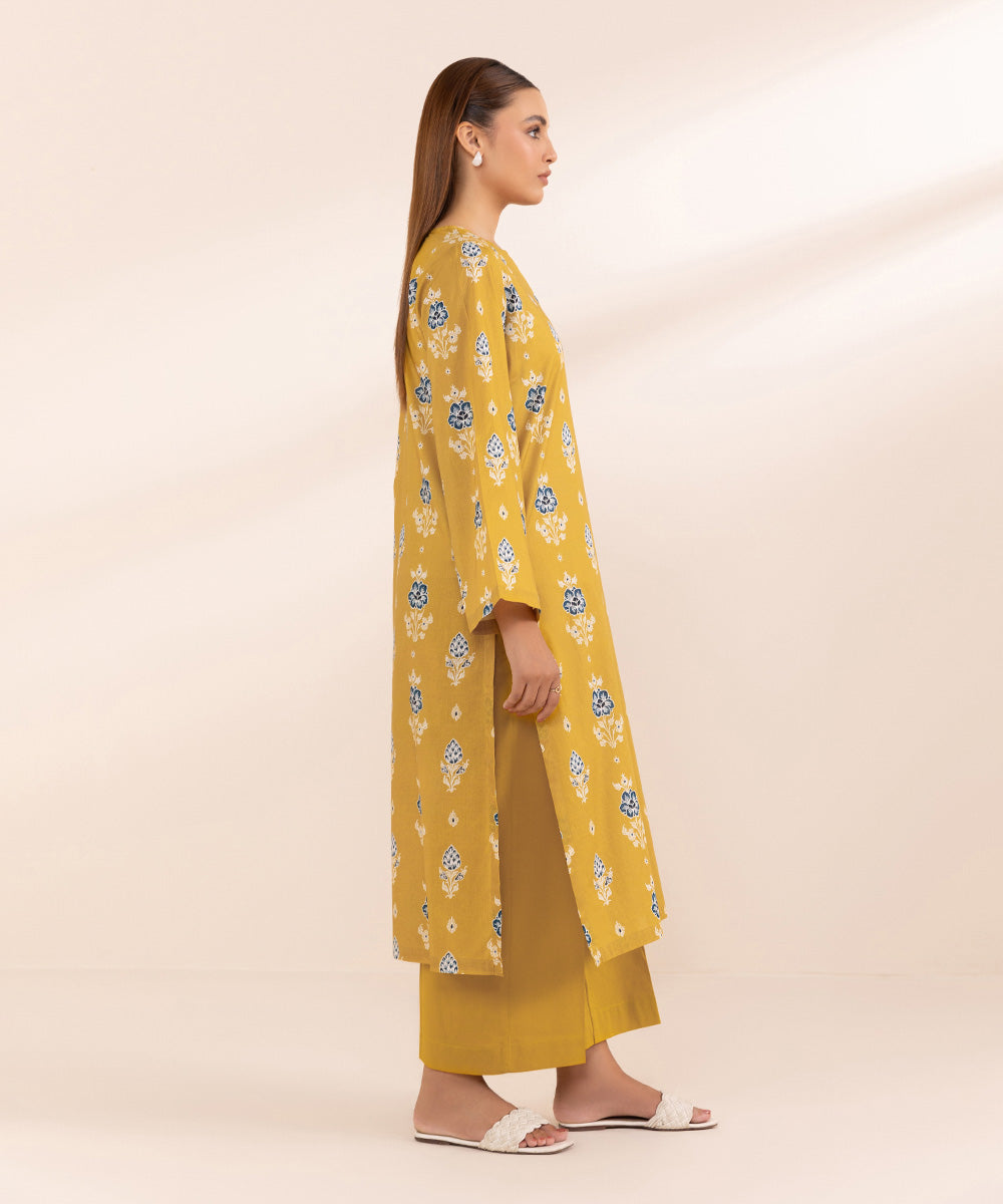 Women's Pret Lawn Yellow Printed Straight Shirt