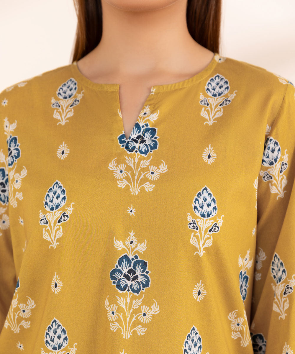 Women's Pret Lawn Yellow Printed Straight Shirt