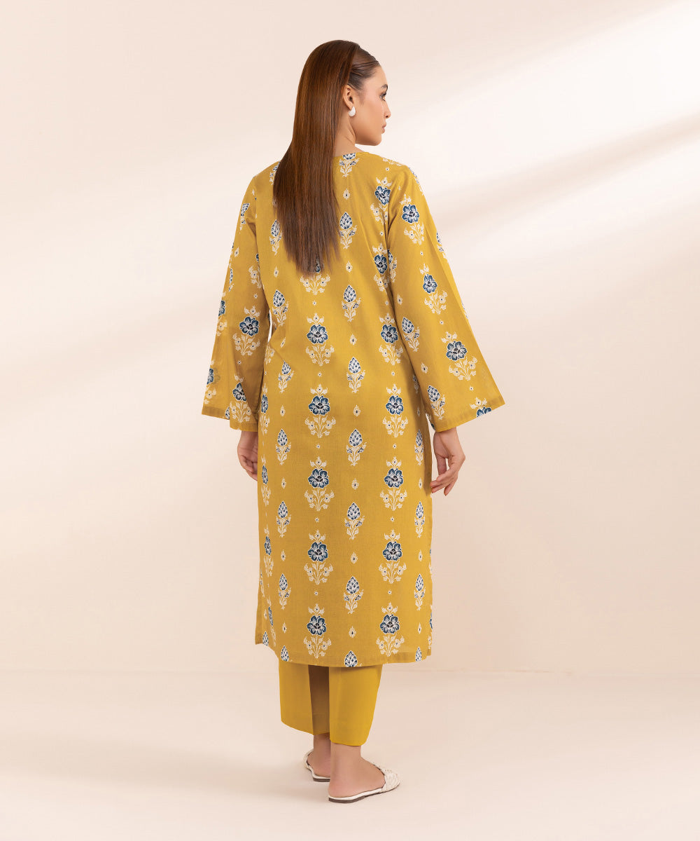 Women's Pret Lawn Yellow Printed Straight Shirt