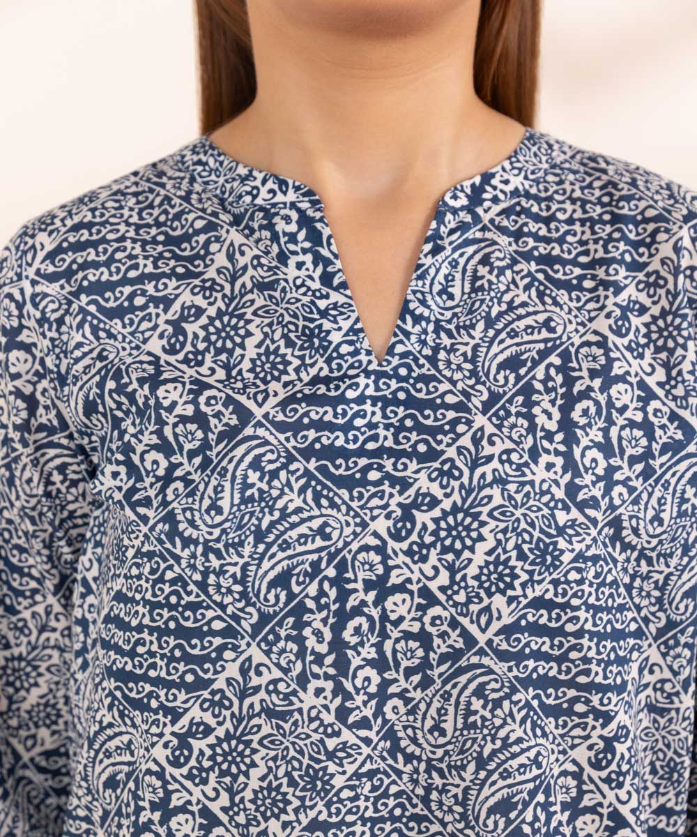 Women's Pret Lawn Blue Printed A-Line Shirt