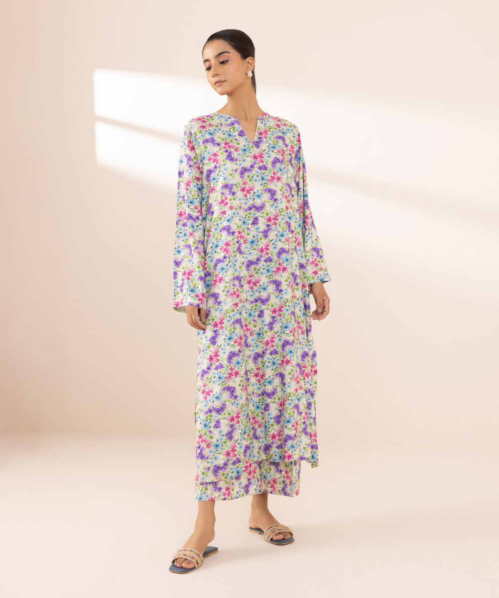 Women's Pret Arabic Lawn Multi Printed A-Line Shirt