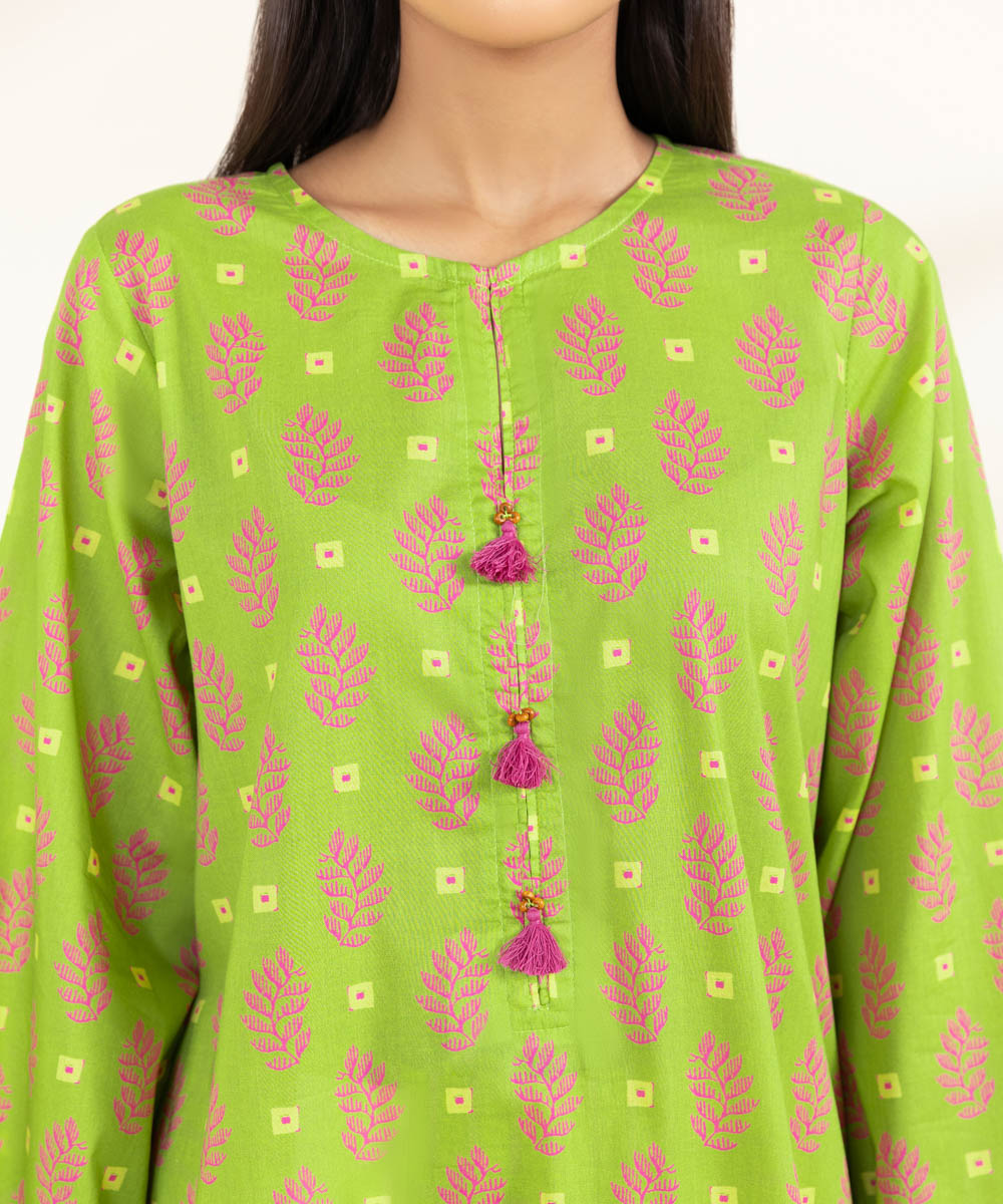 Women's Pret Lawn Printed Green A-Line Shirt