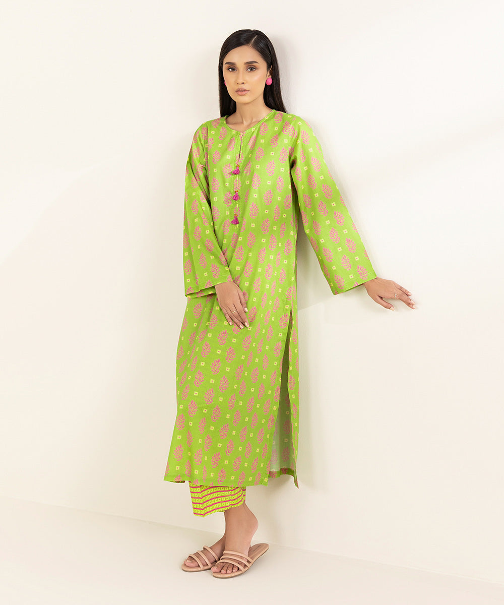 Women's Pret Lawn Printed Green A-Line Shirt