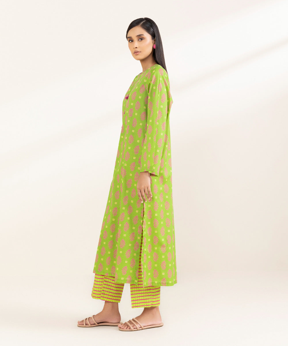 Women's Pret Lawn Printed Green A-Line Shirt