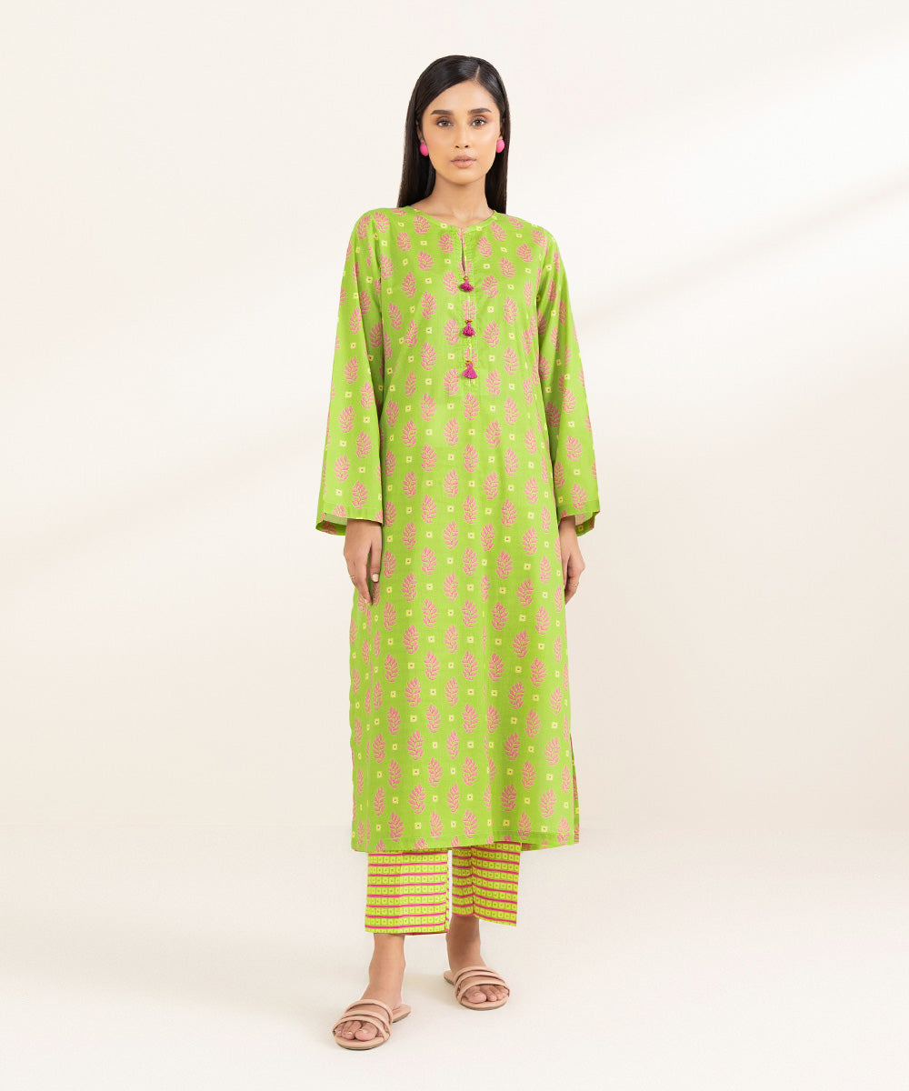 Women's Pret Lawn Printed Green A-Line Shirt