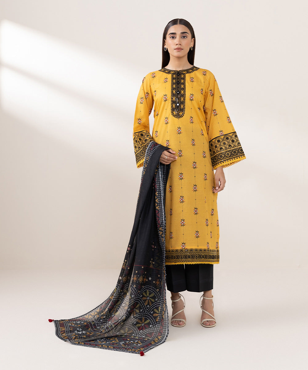 Manar Black Printed Dupatta