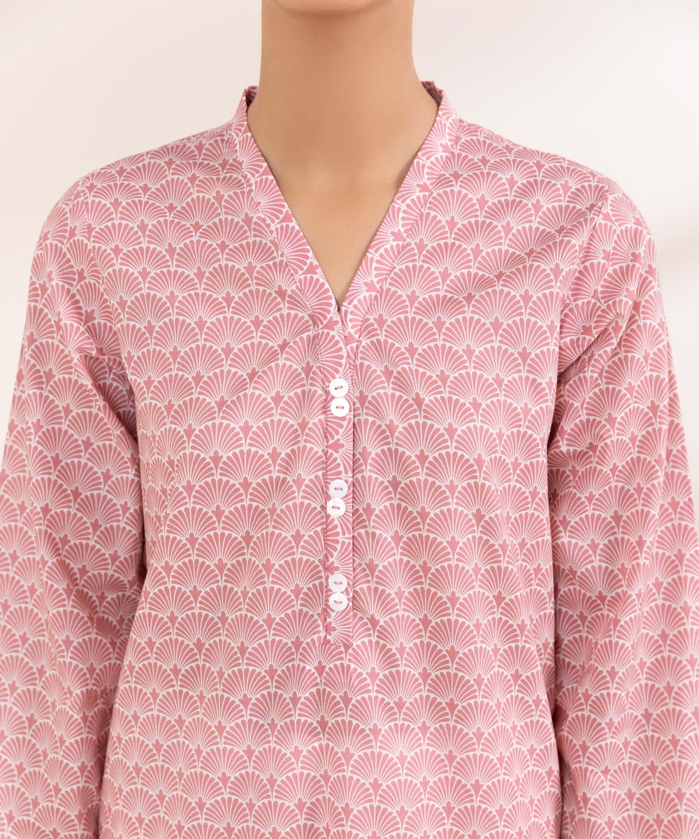 Women's Pret Lawn Printed Pink A-Line Shirt