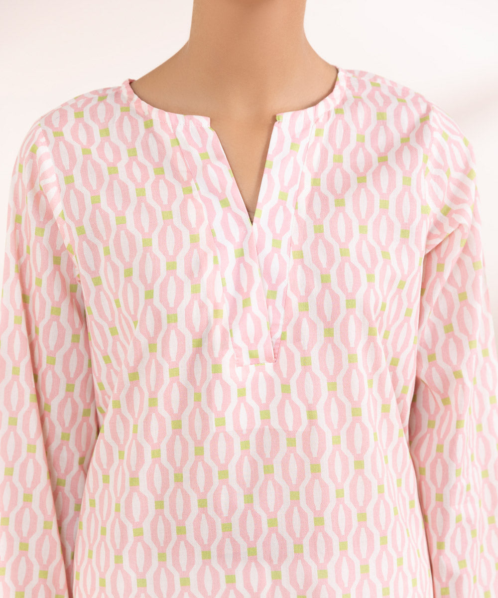 Women's Pret Lawn Printed Pink A-Line Shirt