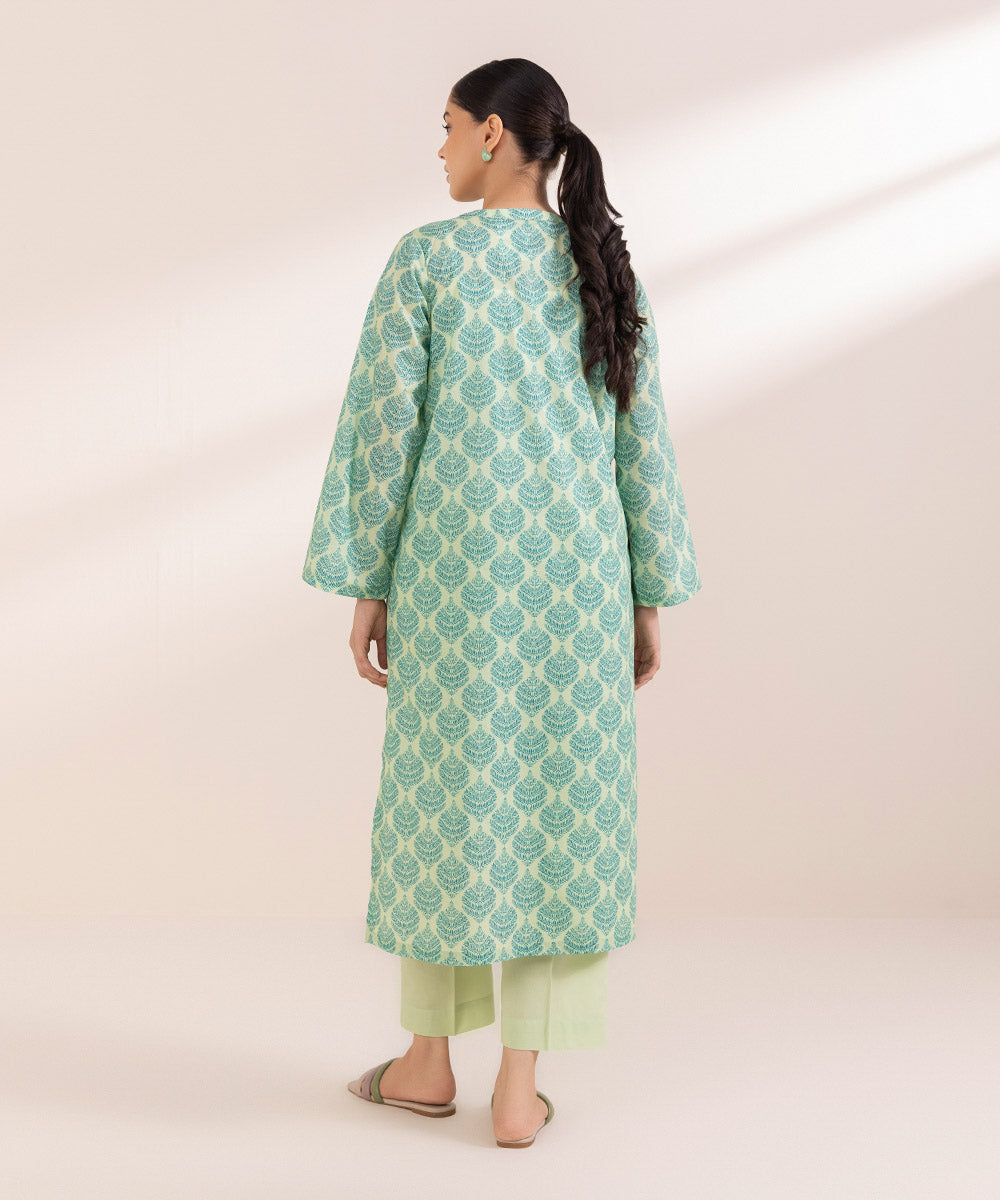 Women's Pret Lawn Printed Green Straight Shirt