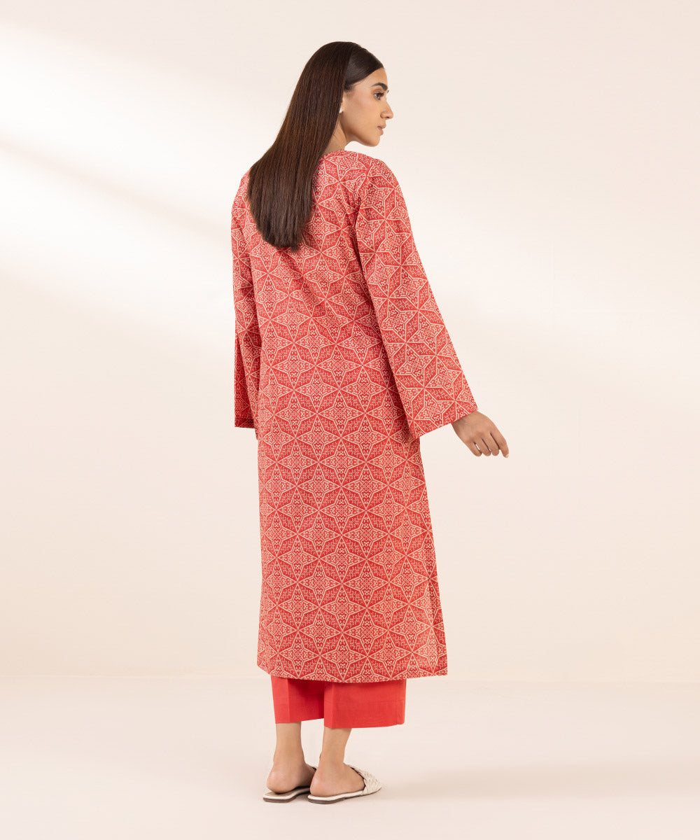 Women's Pret Lawn Printed Red A-Line Shirt