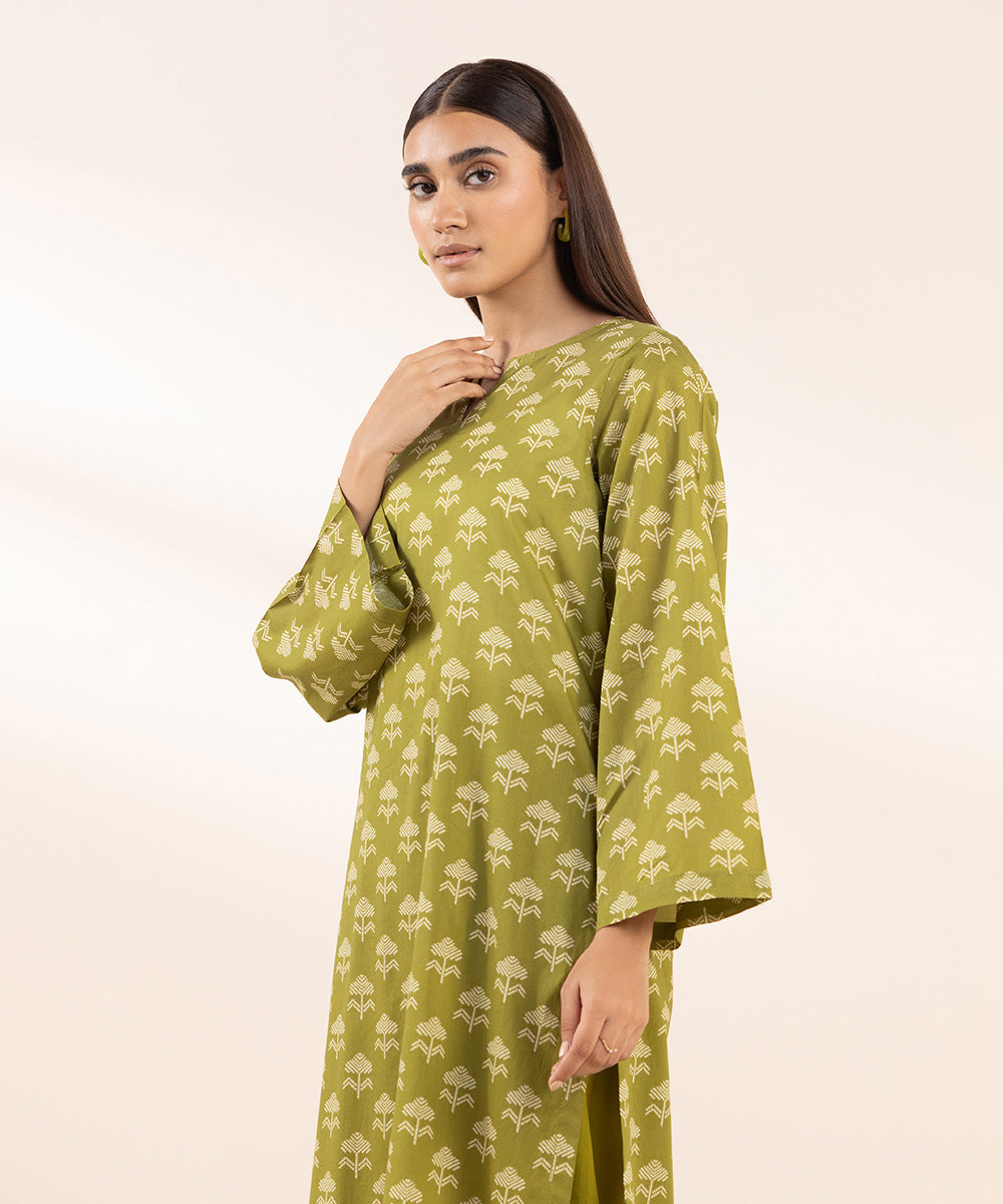 Women's Pret Lawn Printed Green A-Line Shirt