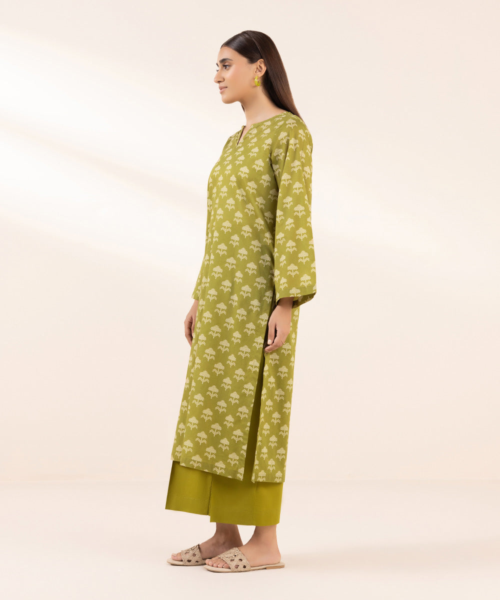 Women's Pret Lawn Printed Green A-Line Shirt