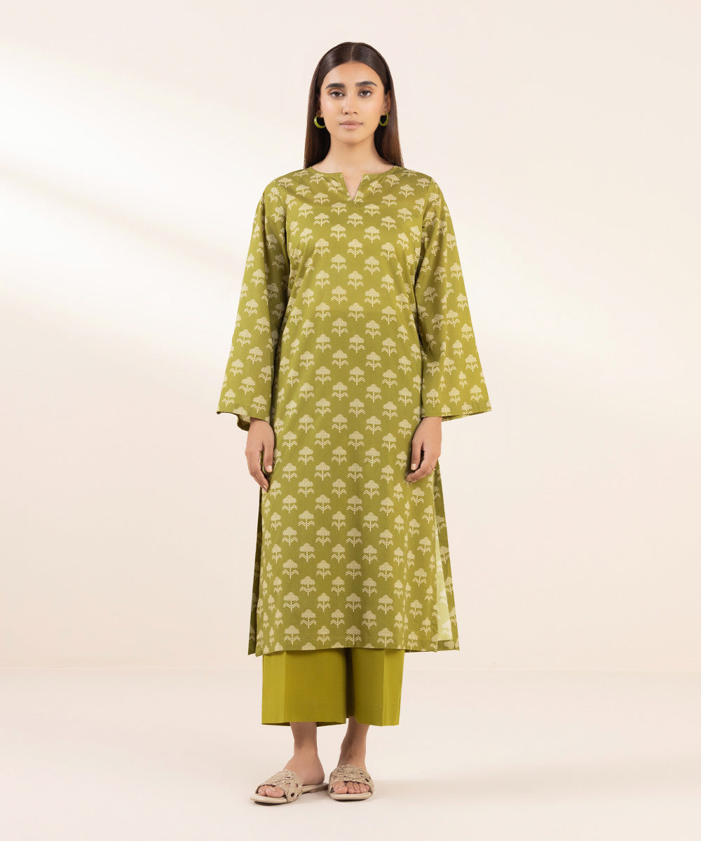 Women's Pret Lawn Printed Green A-Line Shirt