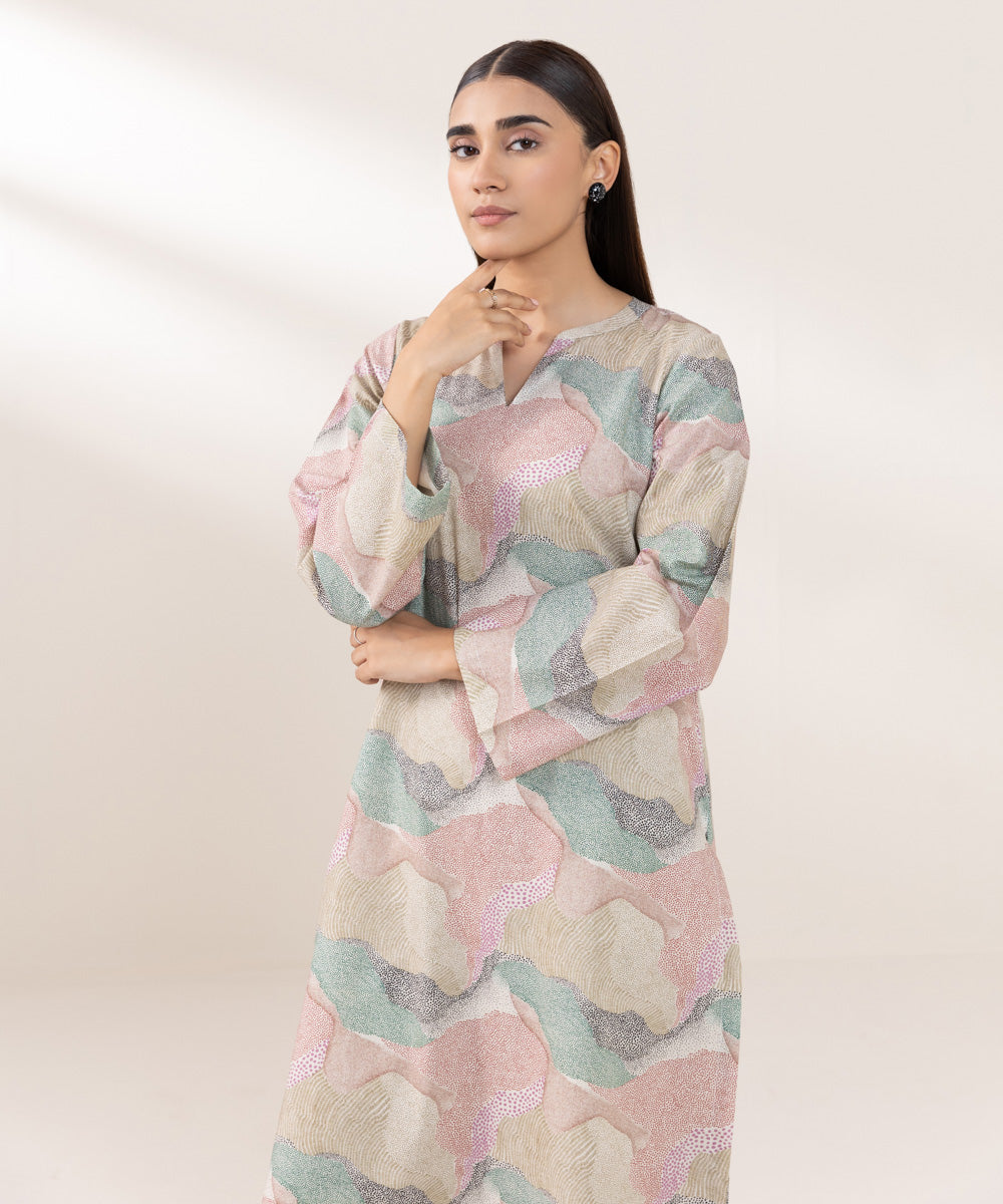 Women's Pret Cambric Printed Multi A-Line Shirt