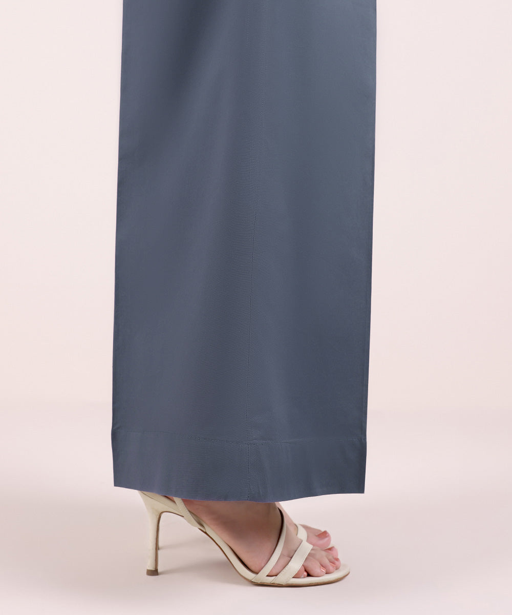 Women's Pret Cambric Solid Grey Blue Culottes