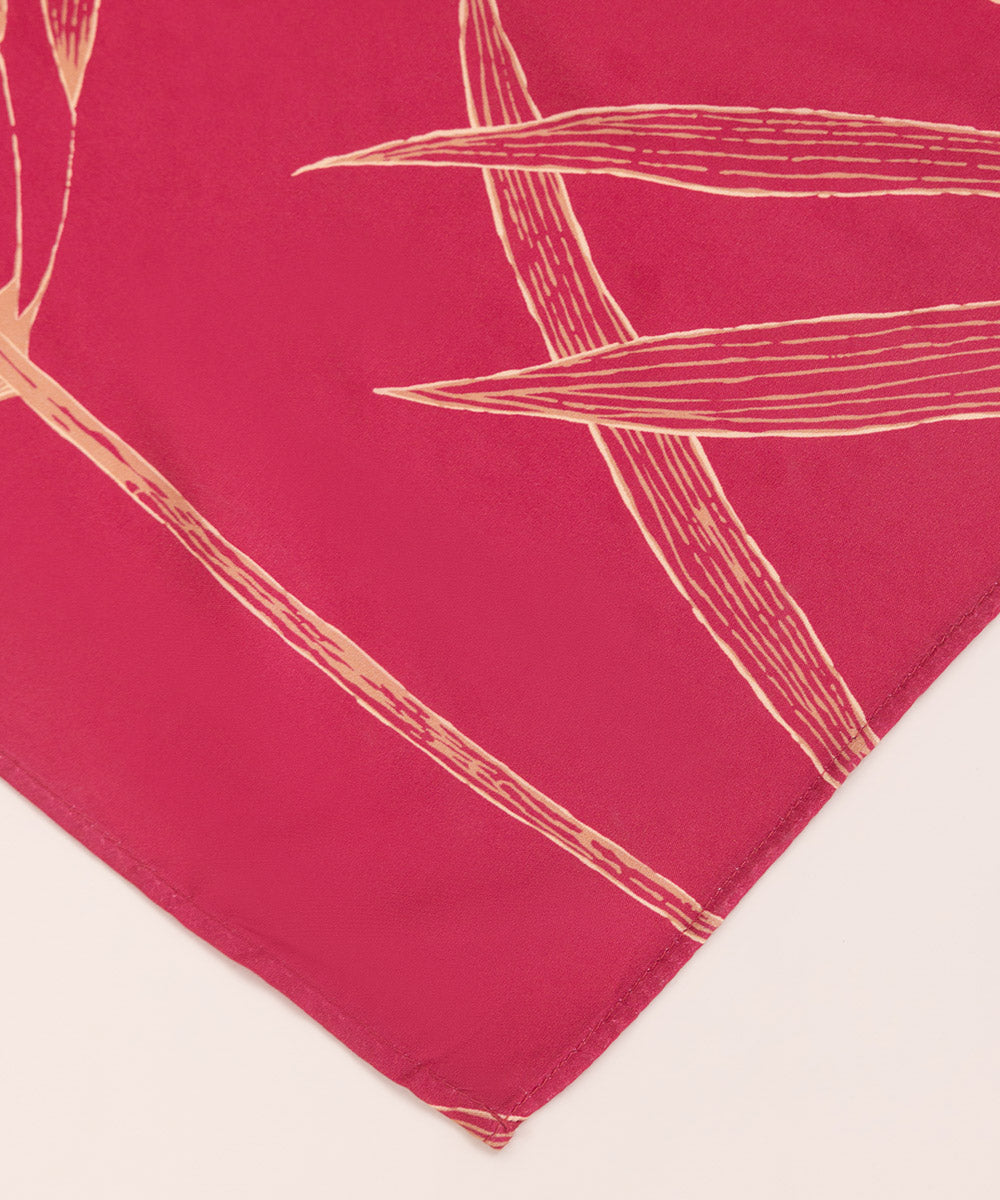 Linen Pink Printed Dupatta