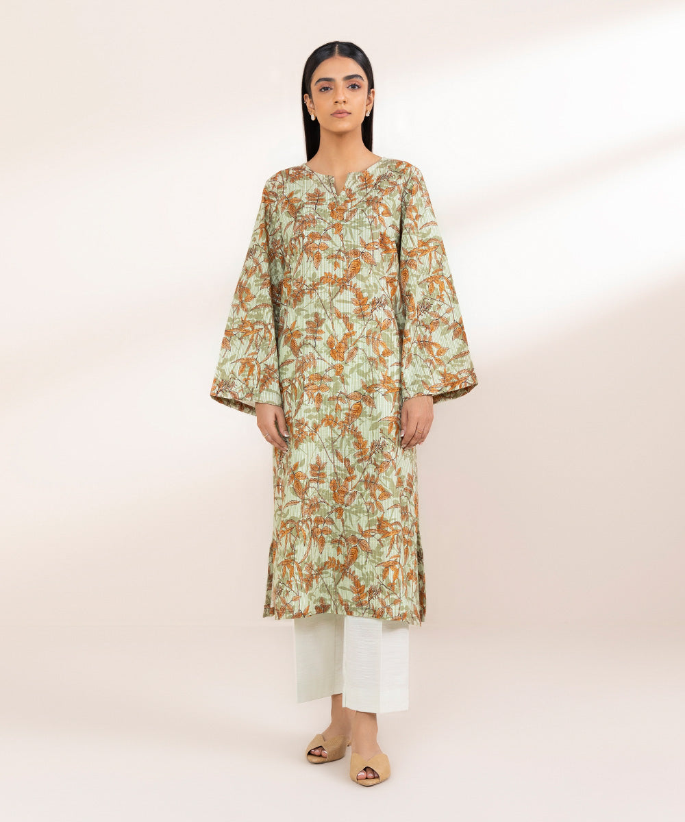 Women's Pret Khaddar Multi Printed A-Line Shirt