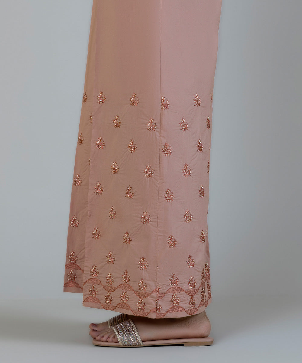 Women's Pret Poplin Embroidered Pink Culottes