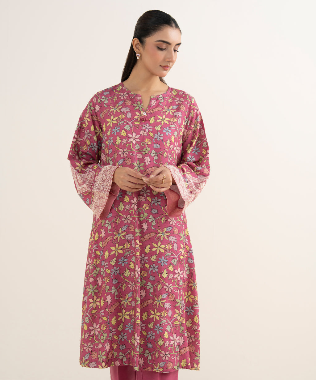 Embroidered Arabic Khaddar Shirt