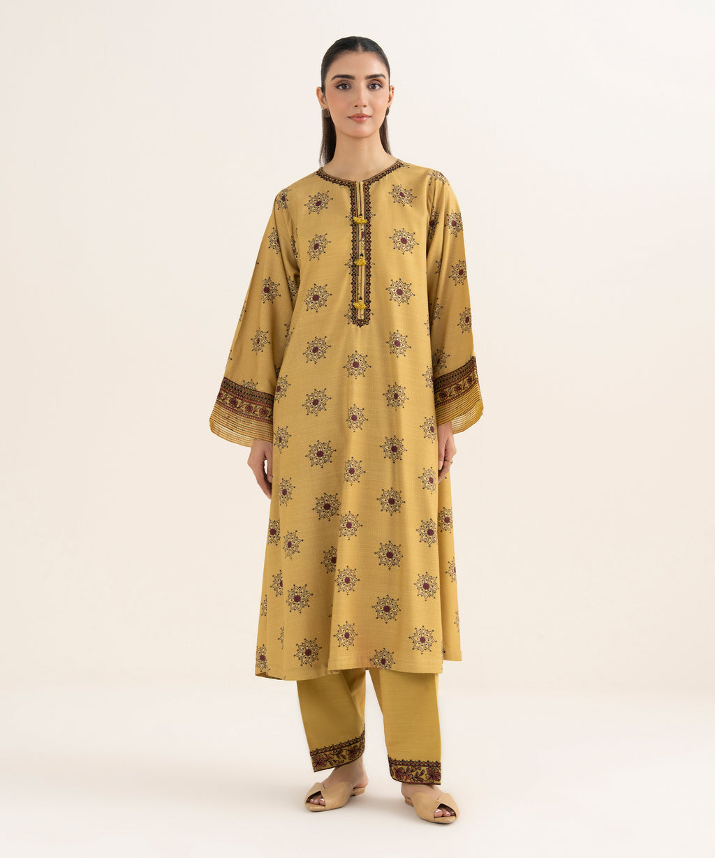 Embroidered Arabic Khaddar Shirt