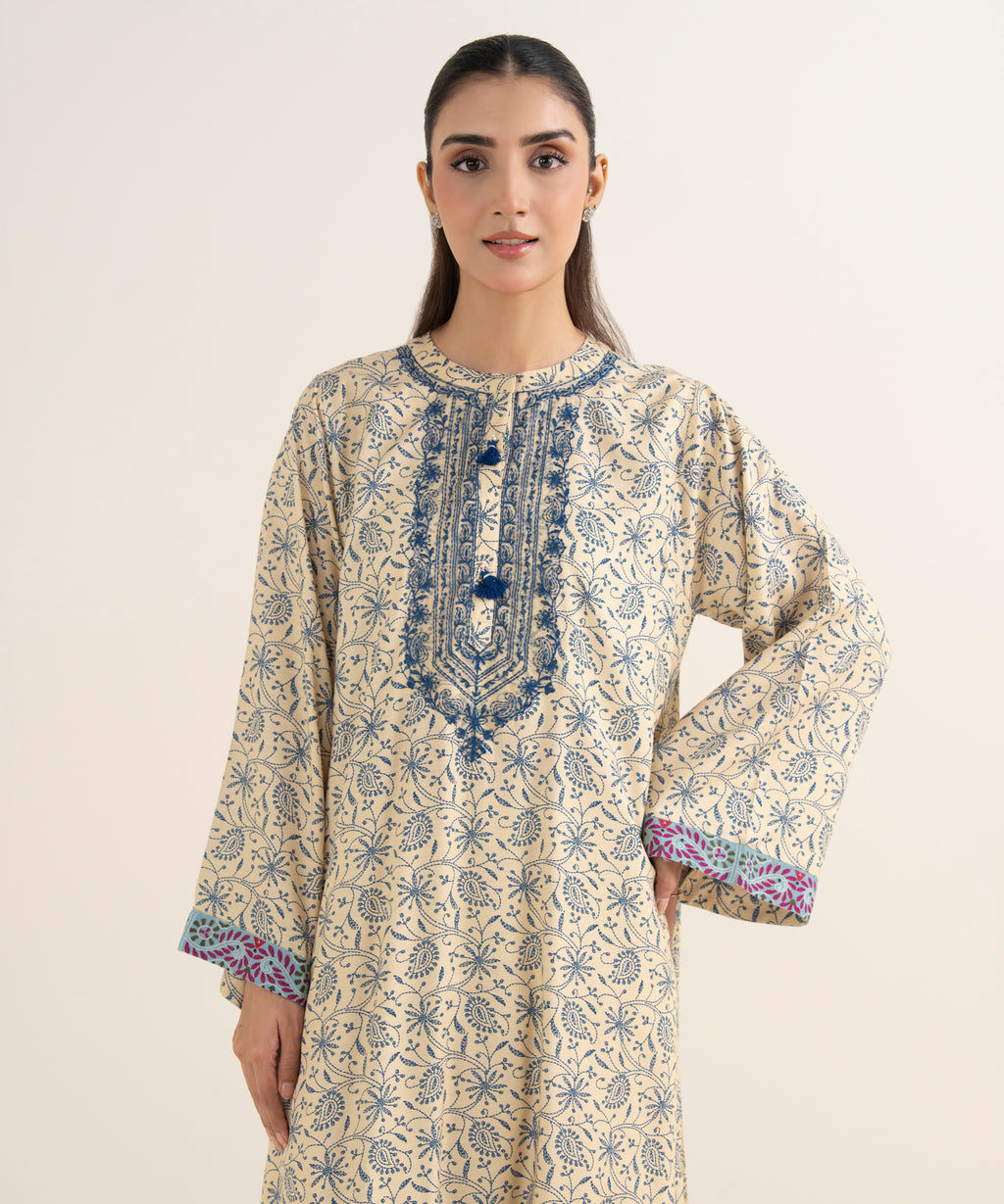 Embroidered Arabic Khaddar Shirt