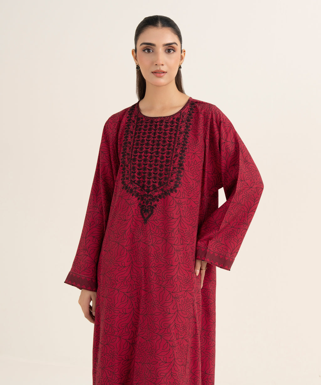 Embroidered Arabic Khaddar Shirt