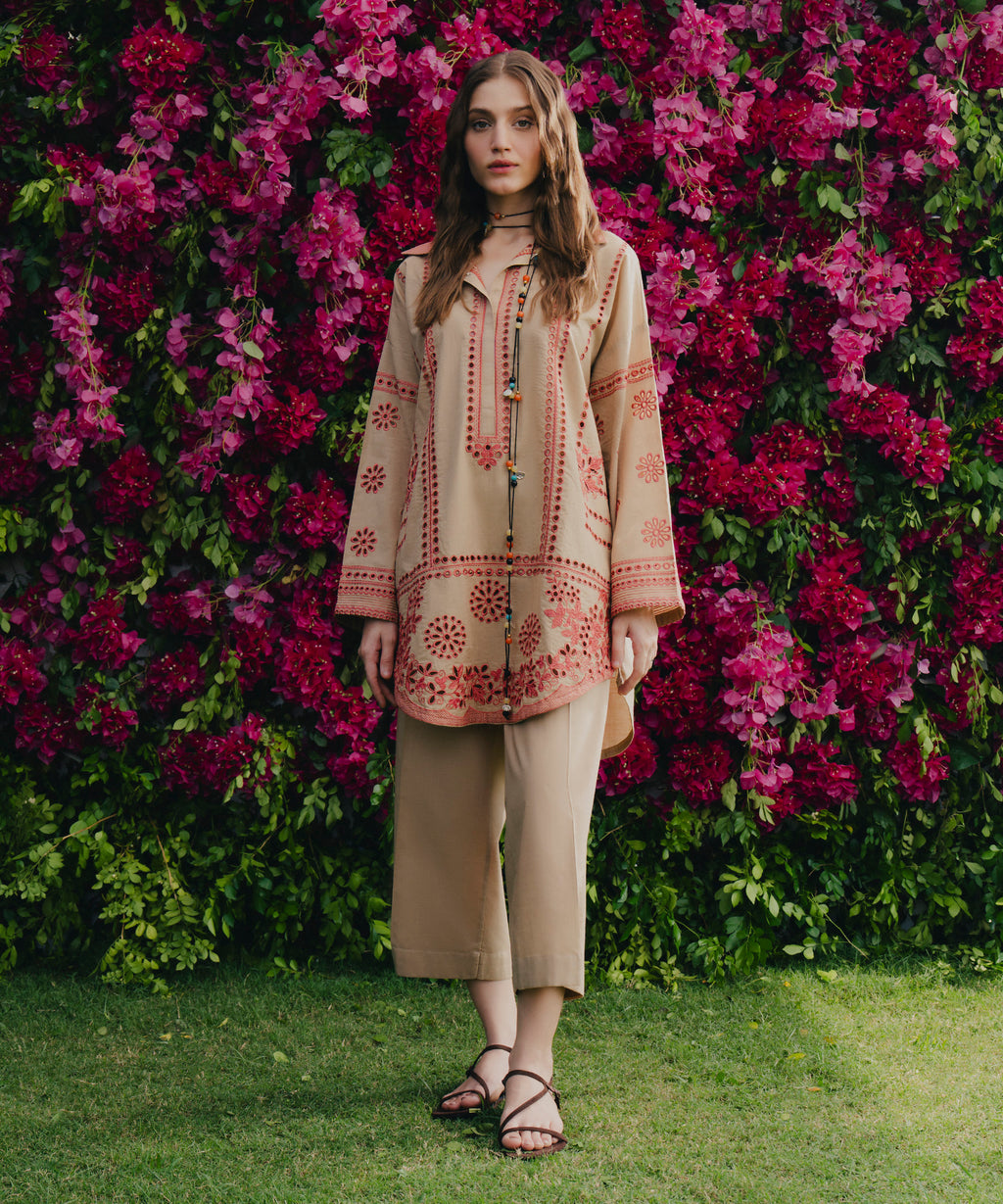 Embroidered Crosshatch Shirt