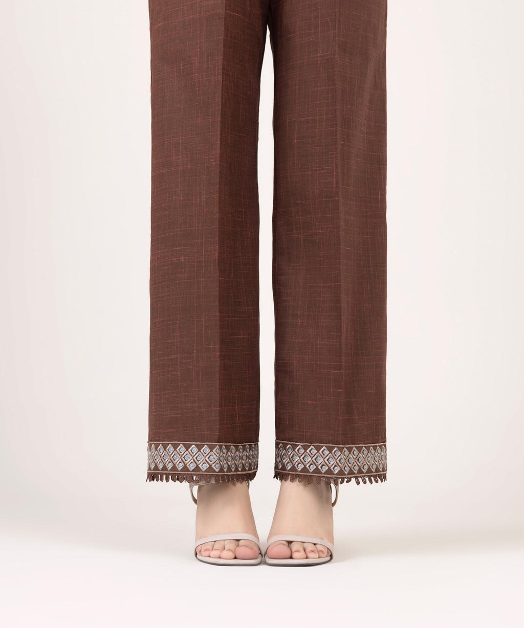 Blended Cotton Straight Pants