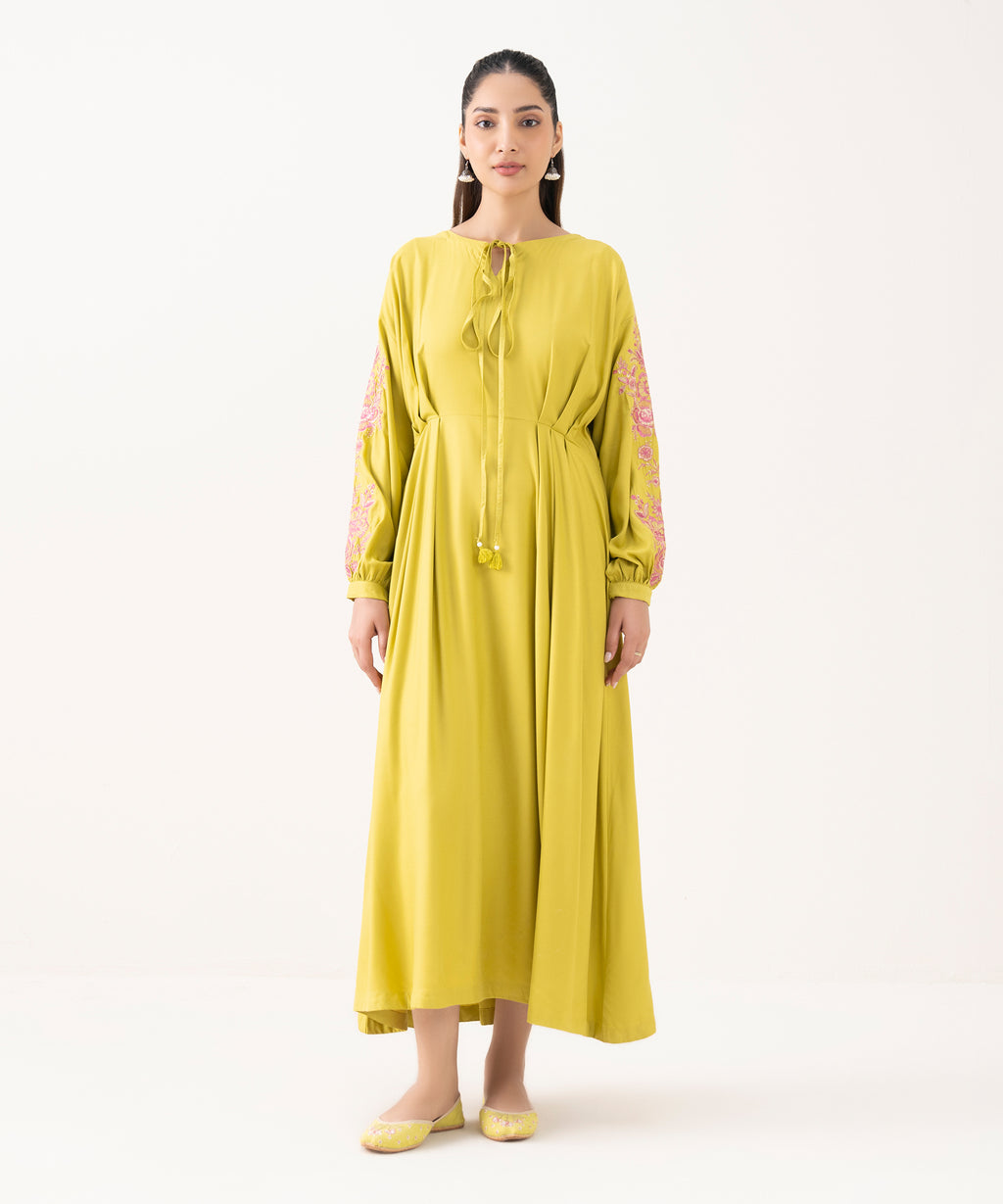Embroidered Viscose Marina Dress