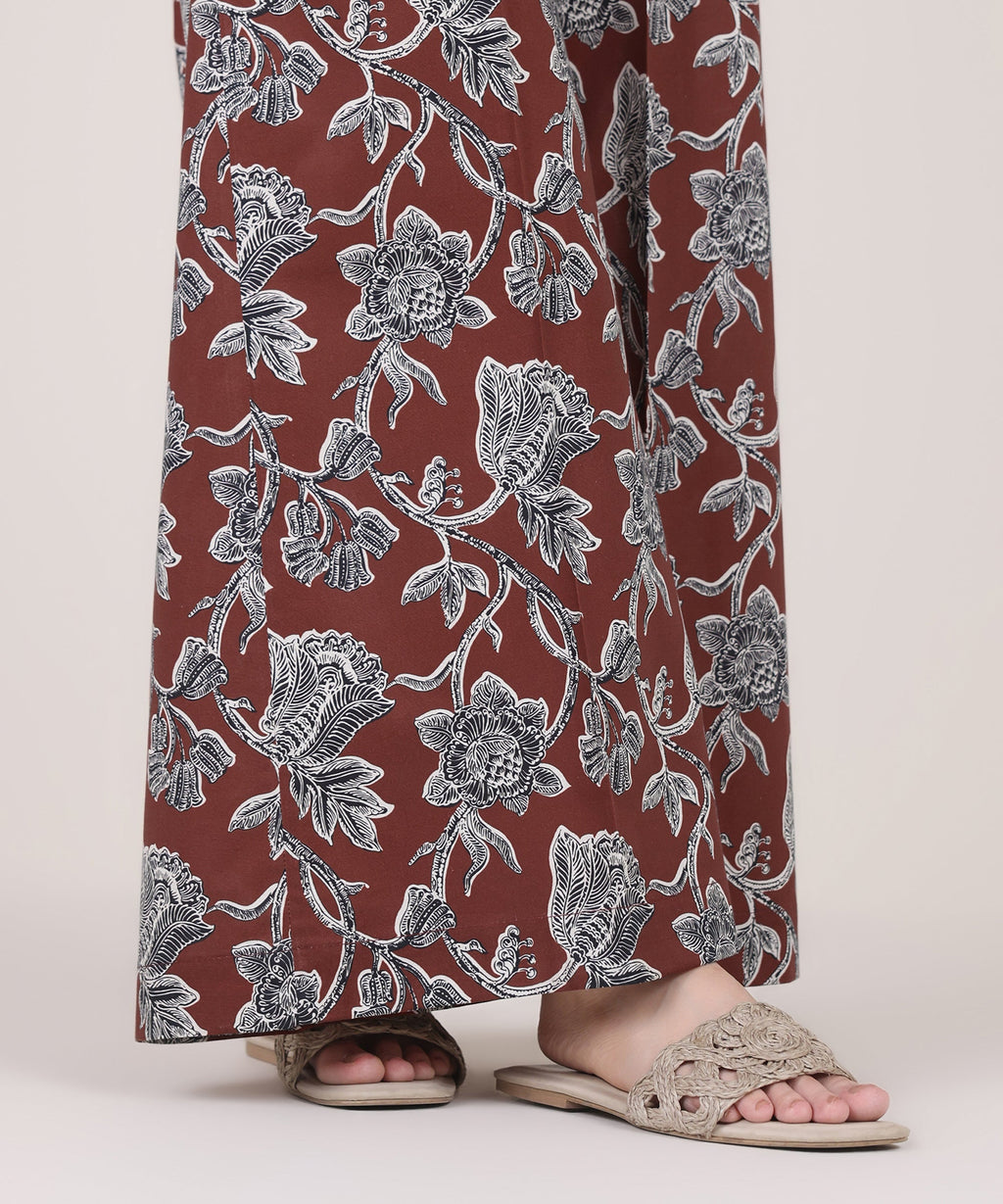 Printed Cambric Flared Pants