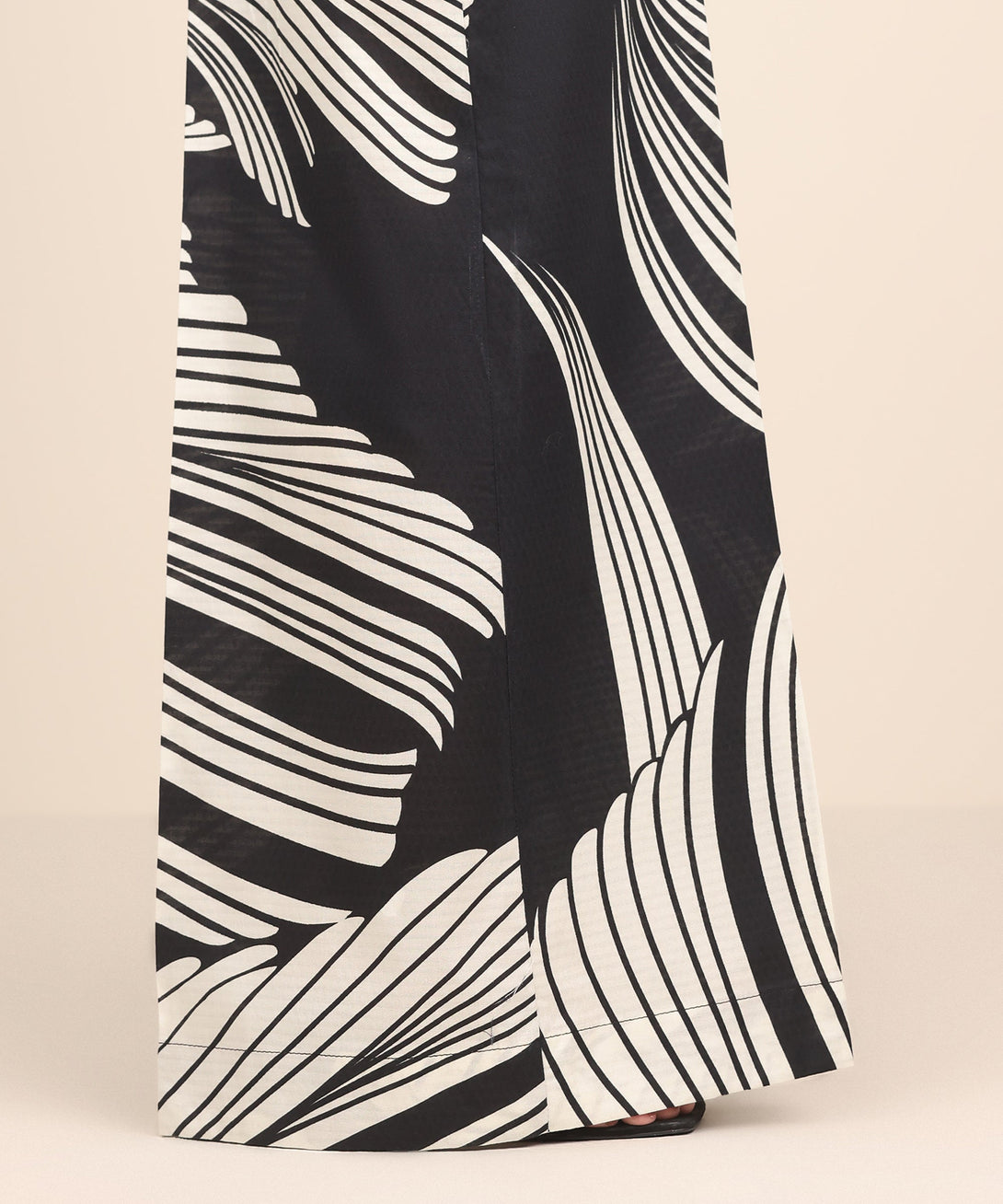 Women's RTW Textured Cotton Multi Printed Flared Pants