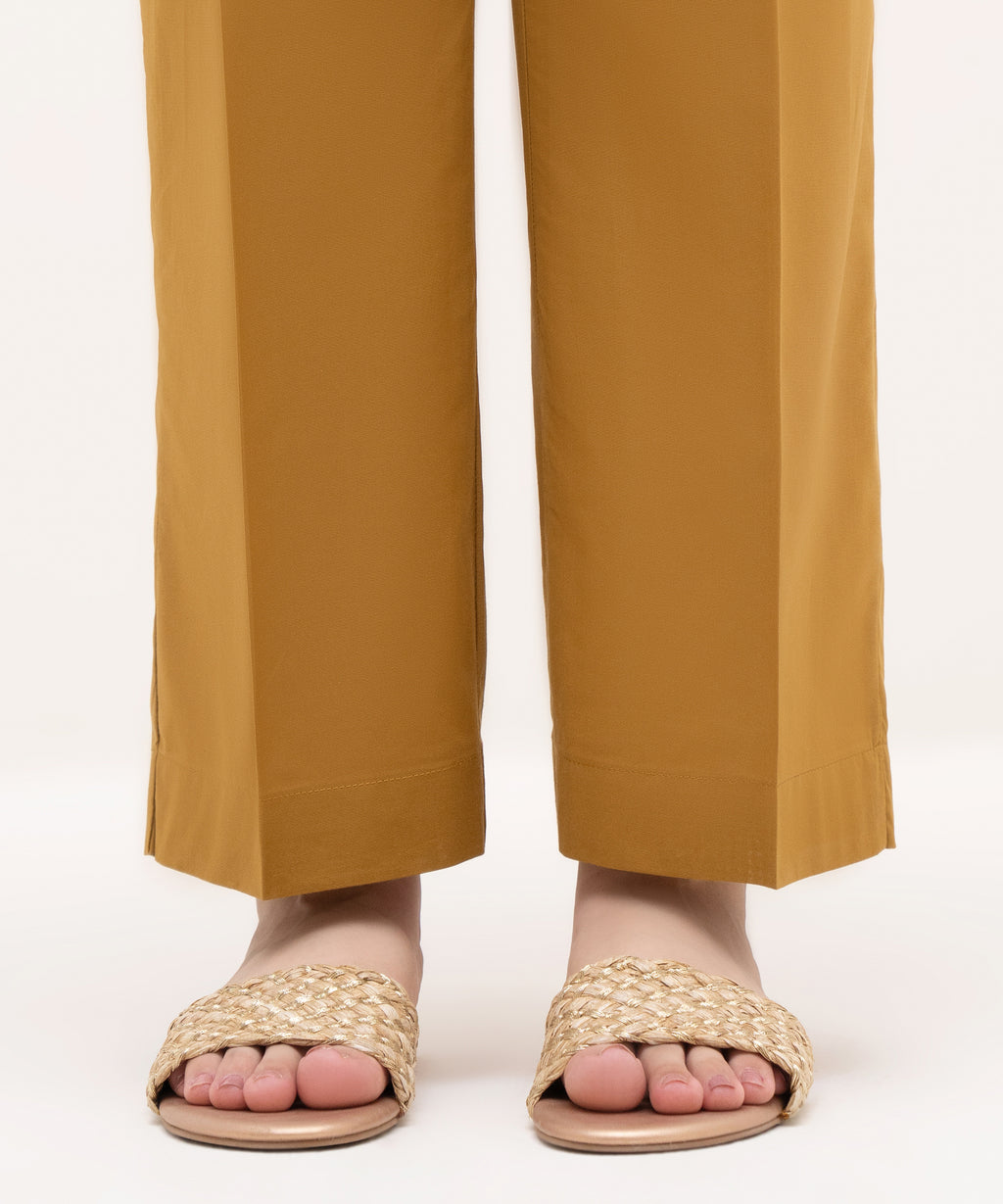Solid Cambric Straight Pants