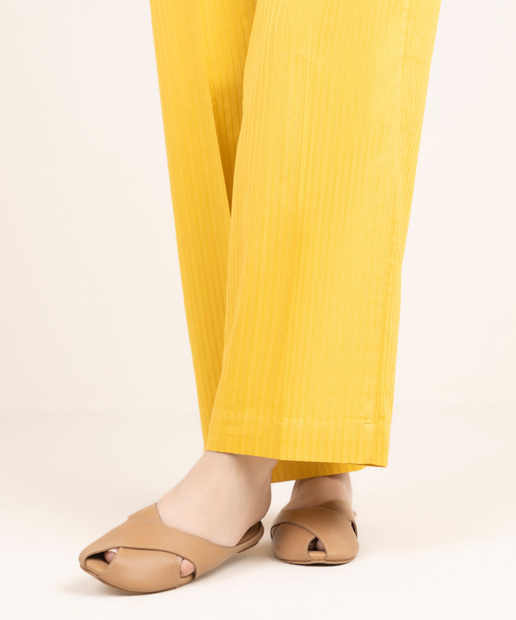 Handwoven Dobby Straight Pants